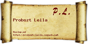 Probszt Leila névjegykártya